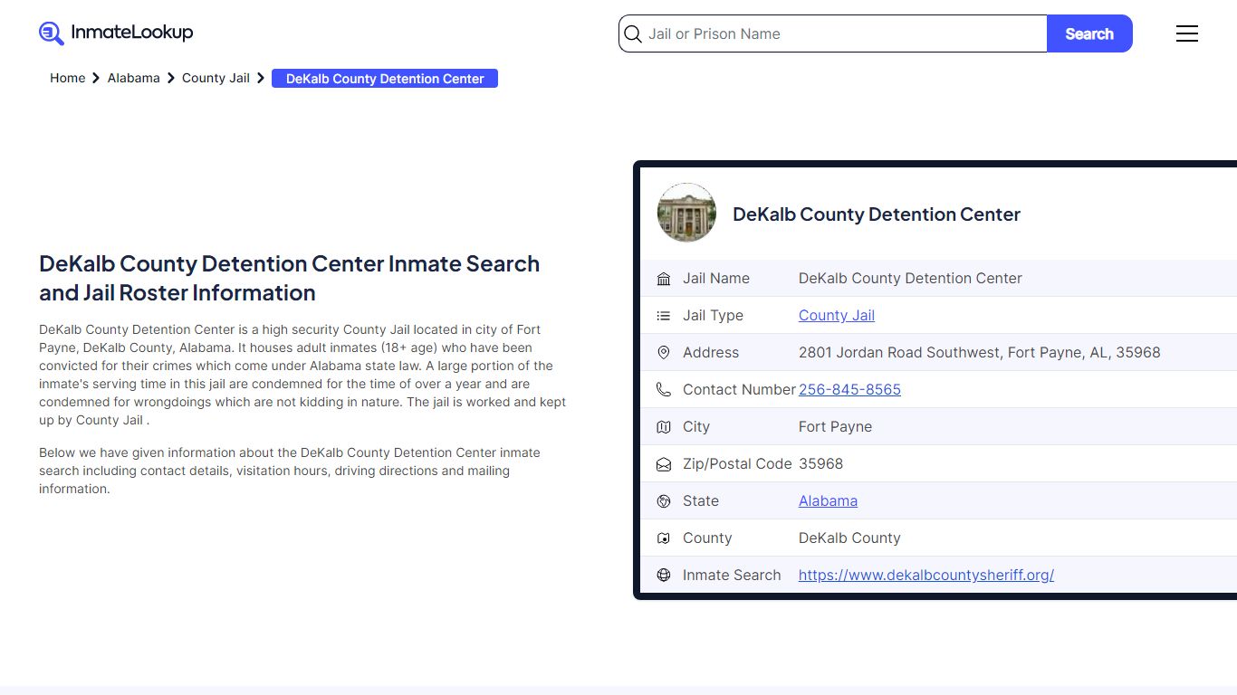 DeKalb County Detention Center Inmate Search - Fort Payne Alabama ...